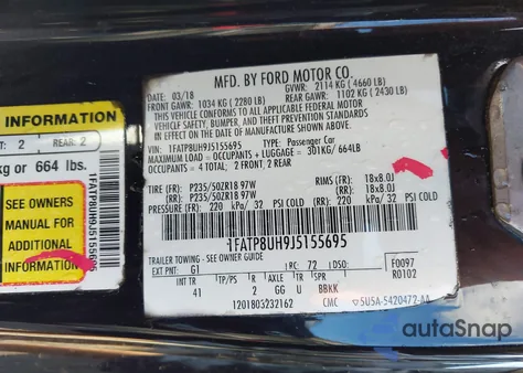 2018 Ford Mustang Ecoboost Premium from USA, damaged, VIN 1FATP8UH9J5155695